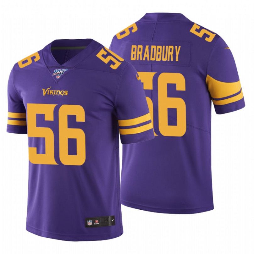 Men Minnesota Vikings #56 Garret Bradbury Nike Purple 100th Vapor Limited NFL Jersey->minnesota vikings->NFL Jersey